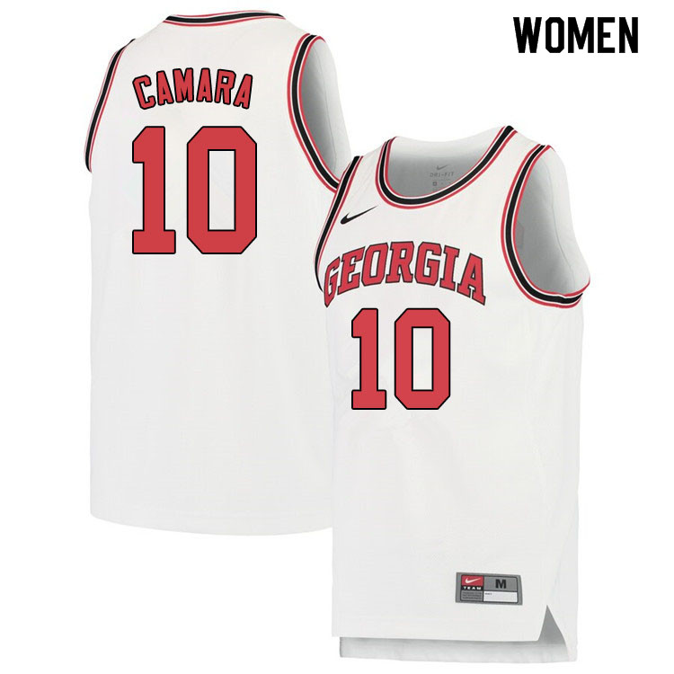 Women #10 Toumani Camara Georgina Bulldogs College Basketball Jerseys Sale-White - Click Image to Close